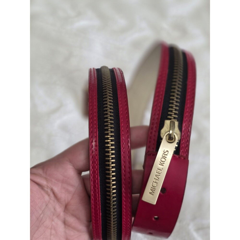 michael kors Zipper Belt Red Gold Rare Women Size M